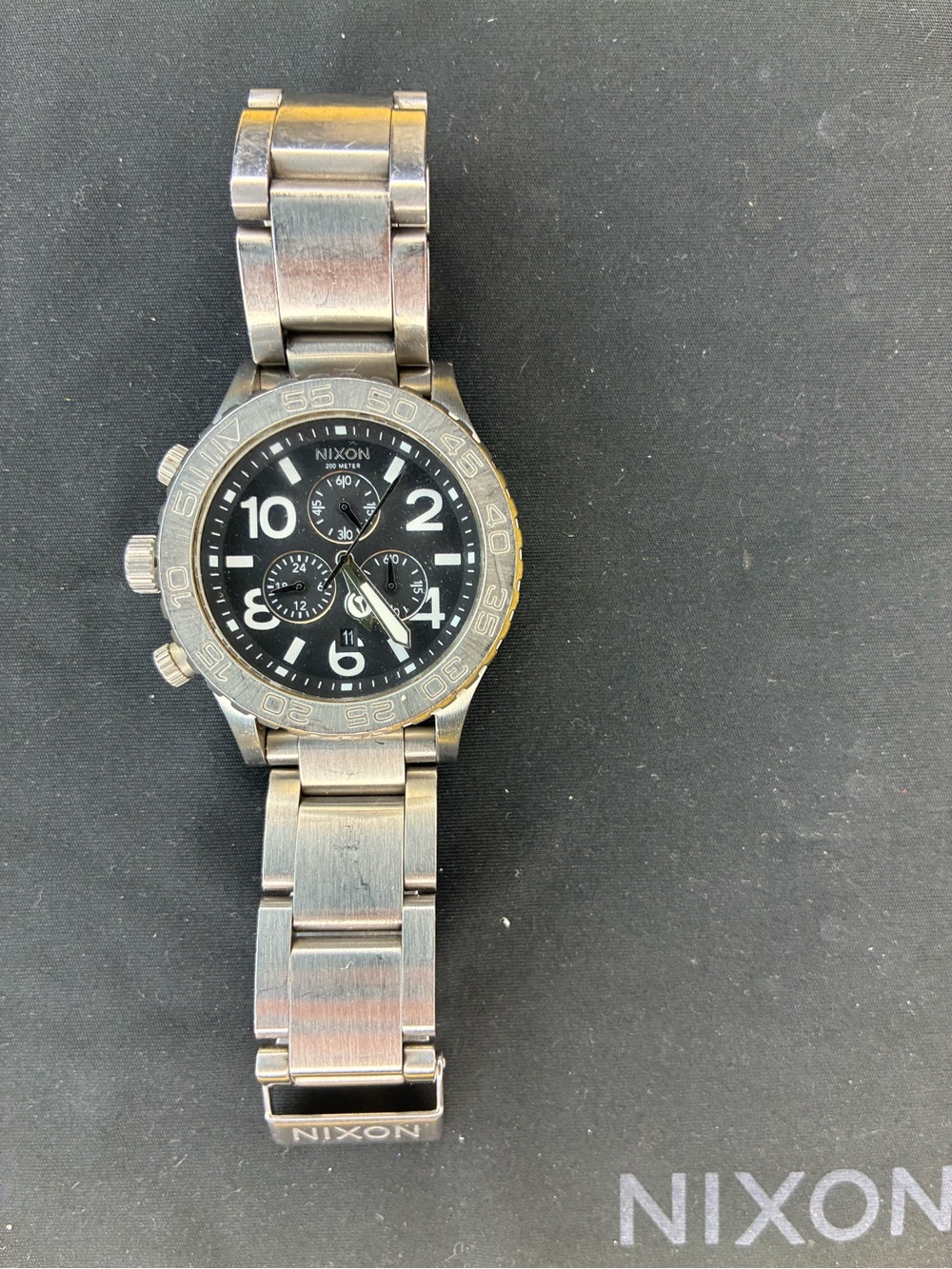 Nixon Silver Stainless Steel The 42-20 Chrono Watch